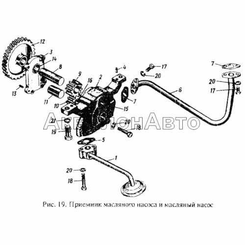 Приемник масляного насоса и масляный насос Приемник масляного насоса и масляный насос