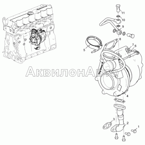 Турбокомпрессор (Двигатель ЯМЗ-53602-10, ЯМЗ-53622-10, ЯМЗ-53642-10)