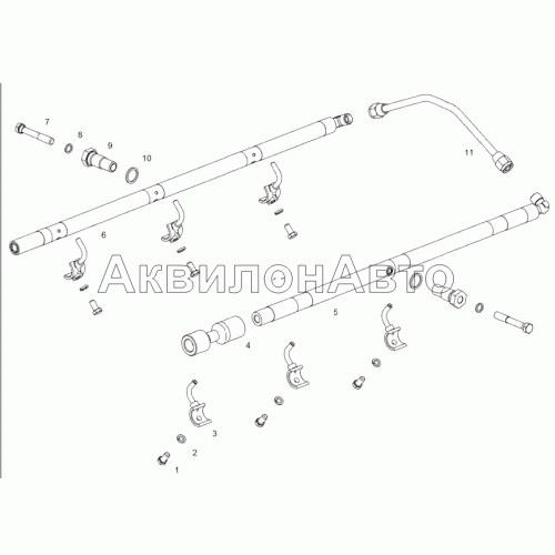 236H-1011424 Установка системы охлаждения поршней маслом 236H-1011424 Установка системы охлаждения поршней маслом