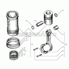 Поршень и шатун двигателей ЯМЗ-238БЕ, ЯМ-238ДЕ