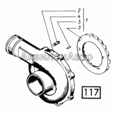 Турбокомпрессор. Корпус компрессора СМД-17,-17Н.01,-17Н.02,-17Н.03,-17Н.04,-18,-18Н.01,-18Н.02,-18Н.03,-18Н.04