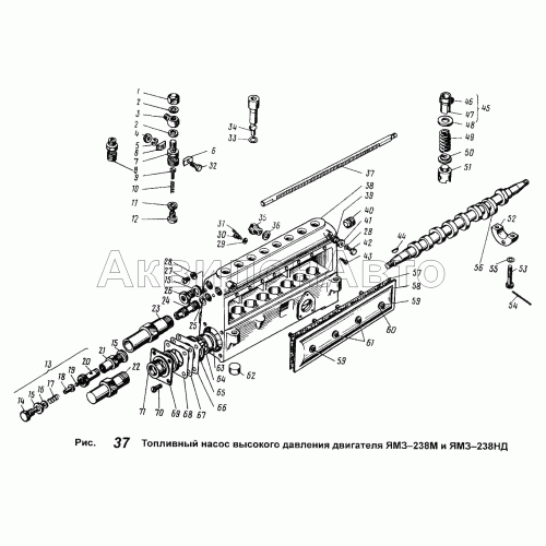 Топливный насос высокого давления двигателей ЯМЗ-238М и ЯМЗ-238НД