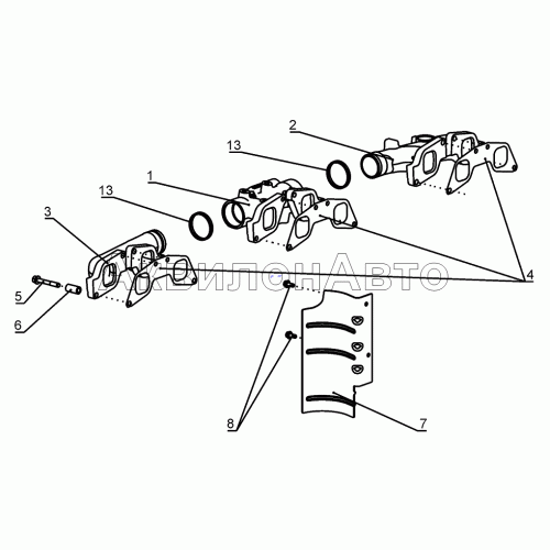 Коллектор выпускной (Евро-4)
