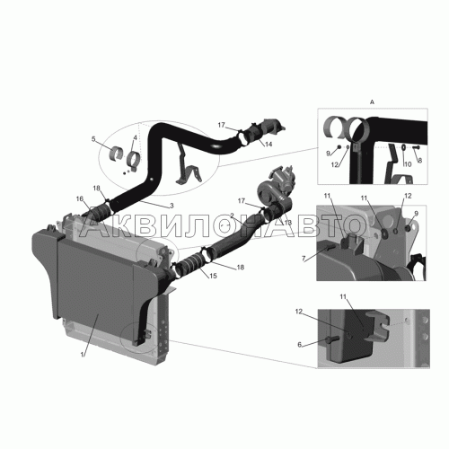 Установка системы охлаждения наддувочного воздуха