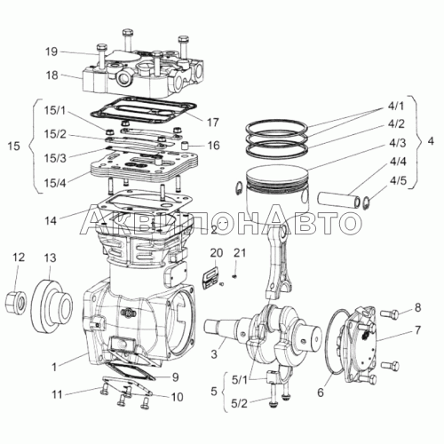 Компрессор пневматического тормоза LP 3999.
