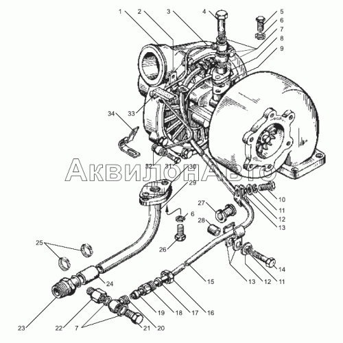 Трубки подвода и слива масла турбокомпрессора