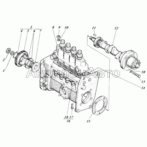 Насос топливный 445-16с2 Насос топливный 445-16с2