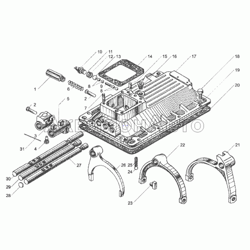 Механизм переключения коробки передач ЯМЗ-239.17-22 Механизм переключения коробки передач ЯМЗ-239.17-22