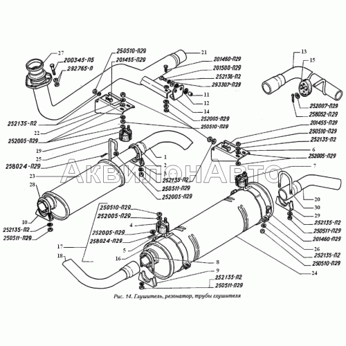 Глушитель, резонатор, трубы глушителя Глушитель, резонатор, трубы глушителя