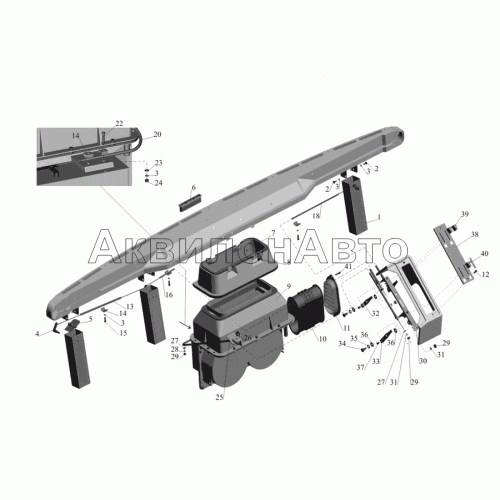 Установка воздушных заслонок и отопителя кабины