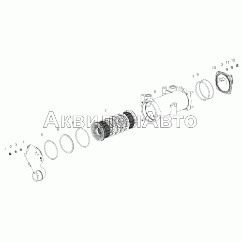 7601.1013600-03 Теплообменник жидкостно-масляный в сборе 7601.1013600-03 Теплообменник жидкостно-масляный в сборе