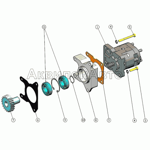 Установка насоса шестерённого Установка насоса шестерённого