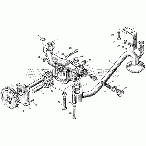 Приемник масляного насоса и масляный насос Приемник масляного насоса и масляный насос
