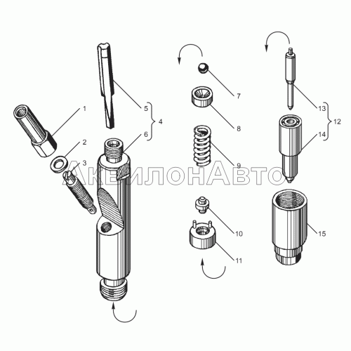 Форсунка 182 двигателя ЯМЗ-8502.10-08