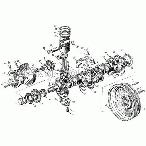 Поршни и шатуны. Коленчатый вал и маховик Поршни и шатуны. Коленчатый вал и маховик
