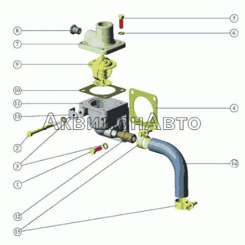 Установка корпуса термостата Установка корпуса термостата