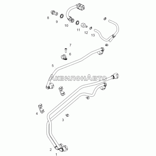 5340.1104005-10 Установка топливных трубопроводов (ЯМЗ-53441-20) 5340.1104005-10 Установка топливных трубопроводов (ЯМЗ-53441-20)