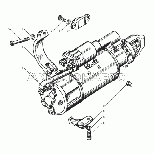 Стартер в сборе и его крепление Стартер в сборе и его крепление