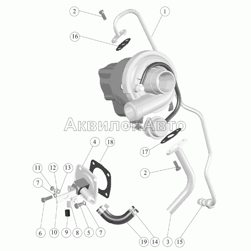 Маслопроводы турбокомпрессора. (245-1118000-В) для ТКР С14-194-01 Маслопроводы турбокомпрессора. (245-1118000-В) для ТКР С14-194-01