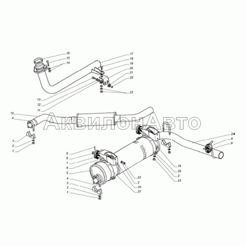 Глушитель, резонатор, труба выхлопная автомобиля ГАЗель с двигателем ГАЗ-5602 Глушитель, резонатор, труба выхлопная автомобиля ГАЗель с двигателем ГАЗ-5602