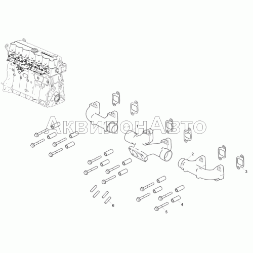 Коллектор выпускной (Двигатель ЯМЗ-53602-10, ЯМЗ-53622-10, ЯМЗ-53642-10)