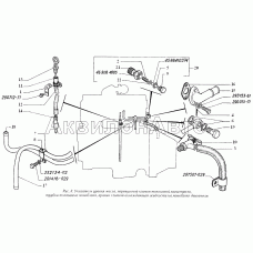 Указатель уровня масла, перепускной клапан топливной магистрали, трубки топливные моноблока, краник сливной охлаждающей жидкости на моноблоке двигателя