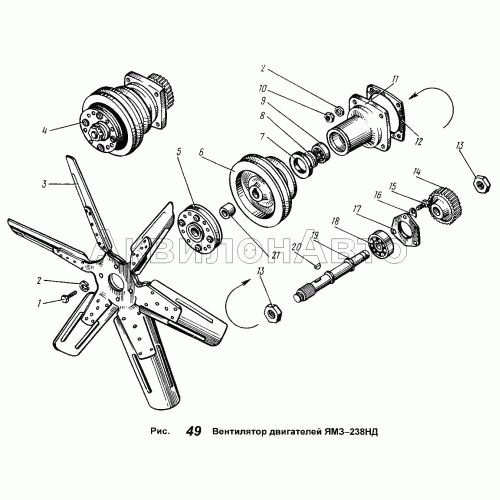 Вентилятор двигателя ЯМЗ-238НД Вентилятор двигателя ЯМЗ-238НД