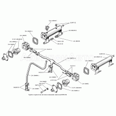 Трубы и термостаты системы охлаждения двигателя ЯМЗ-236