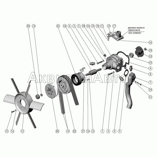 Установка водяного насоса. Установка водяного насоса.