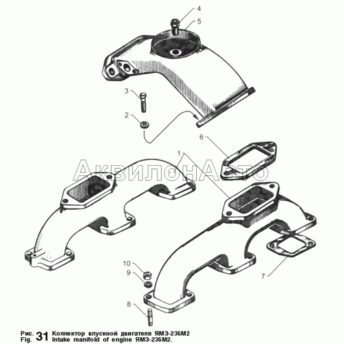 Коллектор впускной двигателя ЯМЗ-236М2