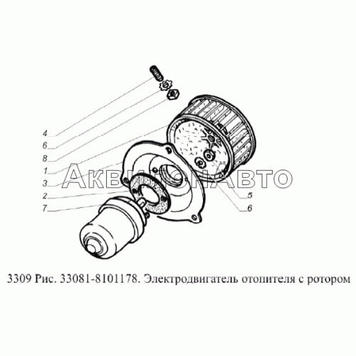 Электродвигатель отопителя с ротором