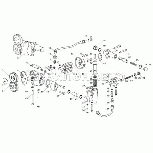 Насос  масляный (допускается замена на масляный насос 236-1011014-ВЗ)