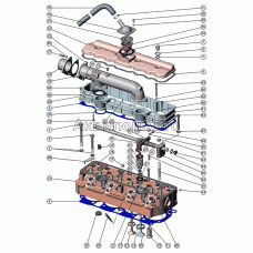 Установка головки цилиндров и впускного тракта, клапаны и толкатели клапанов Установка головки цилиндров и впускного тракта, клапаны и толкатели клапанов