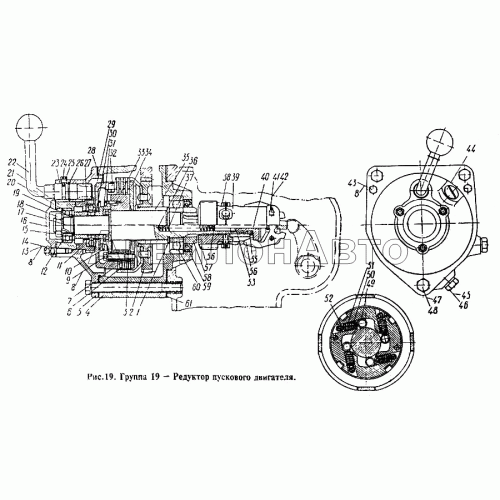 Редуктор пускового двигателя