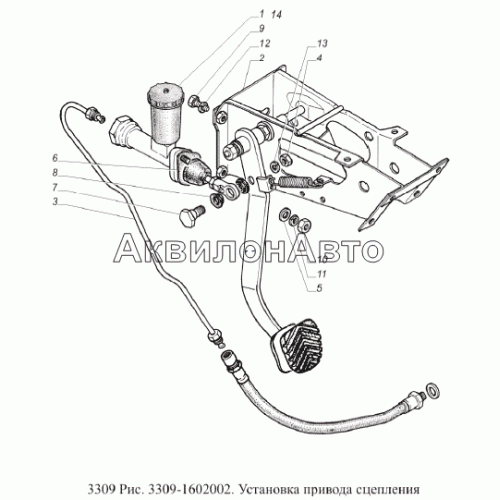 Установка привода сцепления Установка привода сцепления