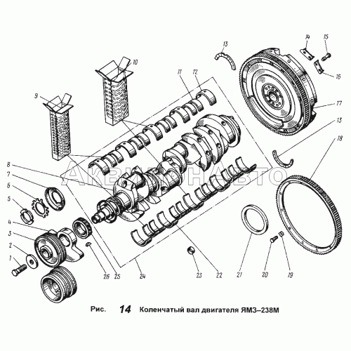 Коленчатый вал двигателя ЯМЗ-238М