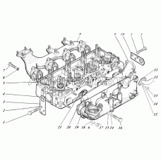 Головка цилиндров с коллекторами и термостатом 442-24-00с2