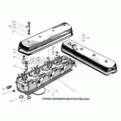 Головка цилиндров двигателя ЯМЗ-238АК