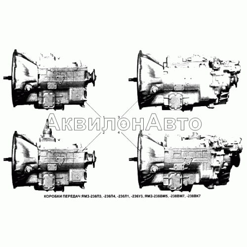 Коробки передач ЯМЗ-236П3, ЯМЗ-236П4, ЯМЗ-236Л1, ЯМЗ-236У3, ЯМЗ-238ВМ5, ЯМЗ-238ВМ7, ЯМЗ-238ВК7