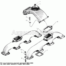 Коллектор впускной двигателя ЯМЗ-238М2