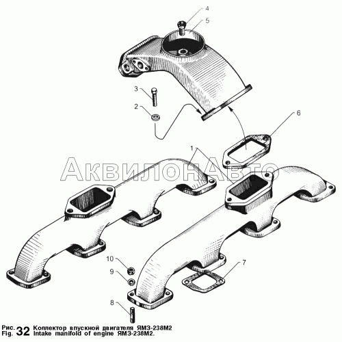 Коллектор впускной двигателя ЯМЗ-238М2