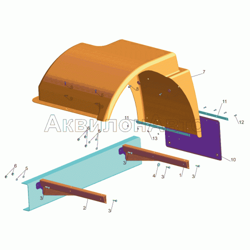 Установка брызговиков передних колес