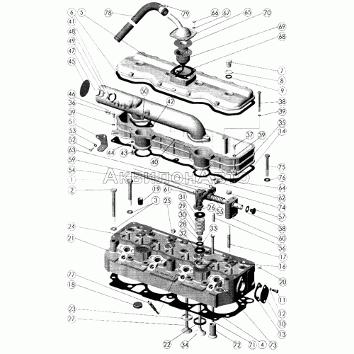 Головка цилиндров. Клапаны и толкатели клапанов