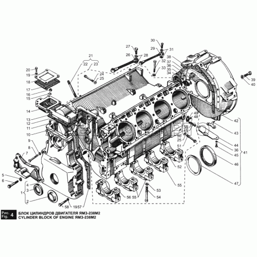 Блок цилиндров двигателя ЯМЗ-238М2 Блок цилиндров двигателя ЯМЗ-238М2
