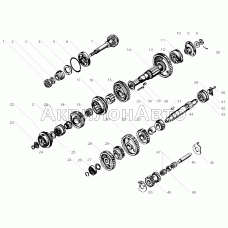 Валы и шестерни коробки передач ЯМЗ-236Н