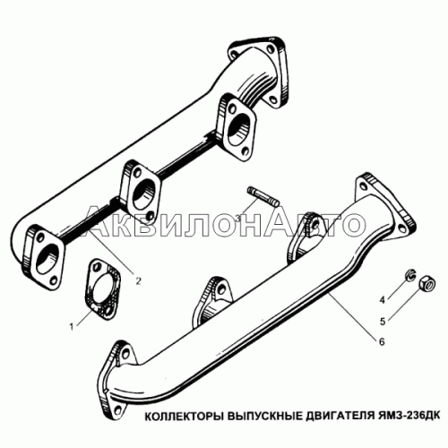 Коллекторы выпускные двигателя ЯМЗ-236ДК