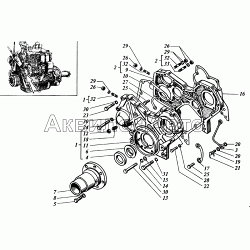 Картер и крышка картера шестерен Картер и крышка картера шестерен