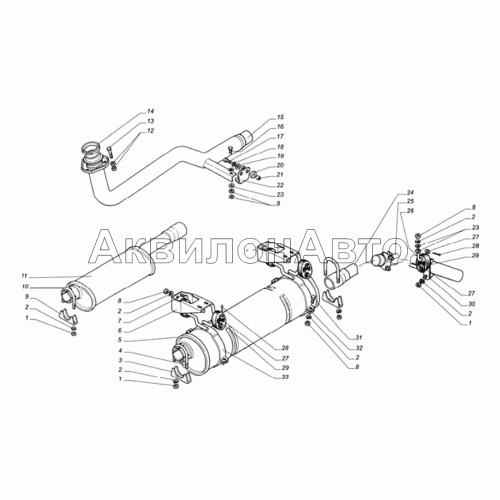 Глушитель, резонатор, трубы глушителя автомобиля Соболь с двигателем ГАЗ-560 Глушитель, резонатор, трубы глушителя автомобиля Соболь с двигателем ГАЗ-560