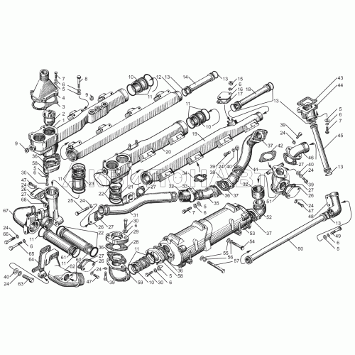 Трубы и термостаты системы охлаждения двигателей ЯМЗ-850.10, ЯМЗ-850.10-01