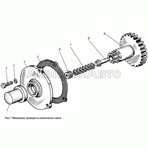 Механизм проворота коленчатого вала